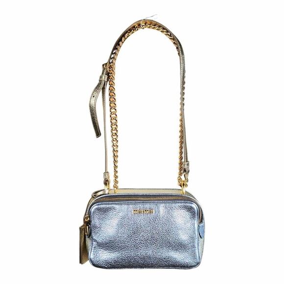 MIU MIU Metallic Silver and Gold Leather Crossbody Camera Bag Chain Strap Rare - Picture 3 of 16
